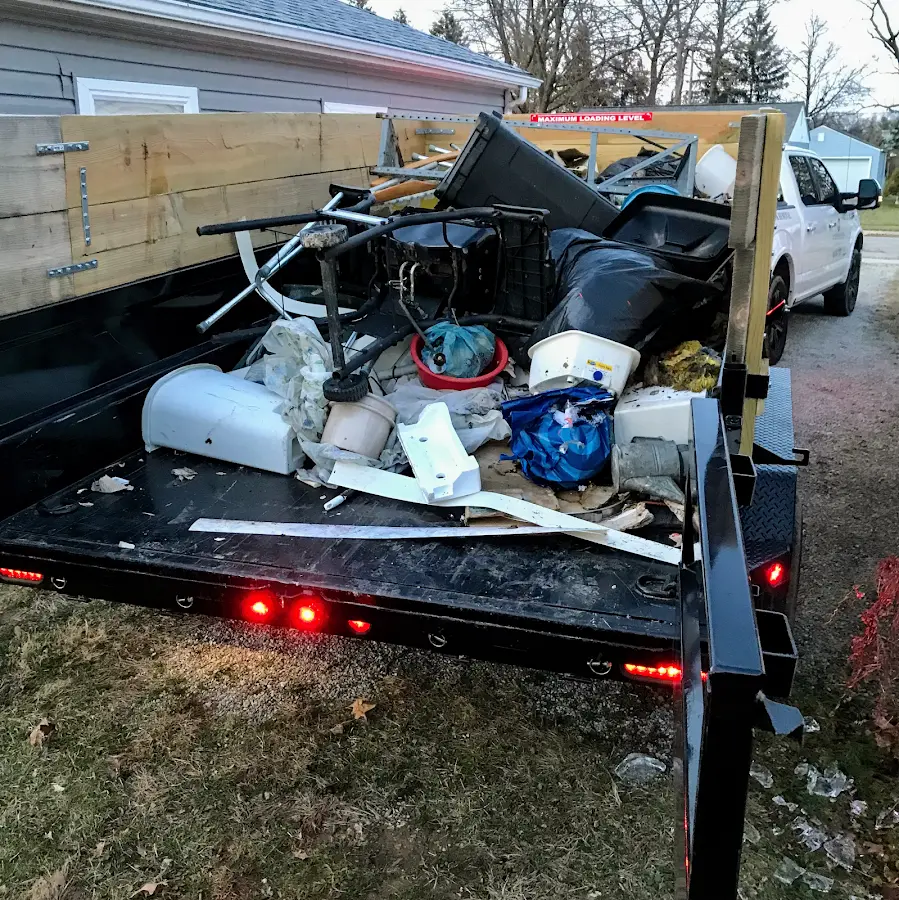 Roll-off dumpster delivered to a residential driveway in Ripon